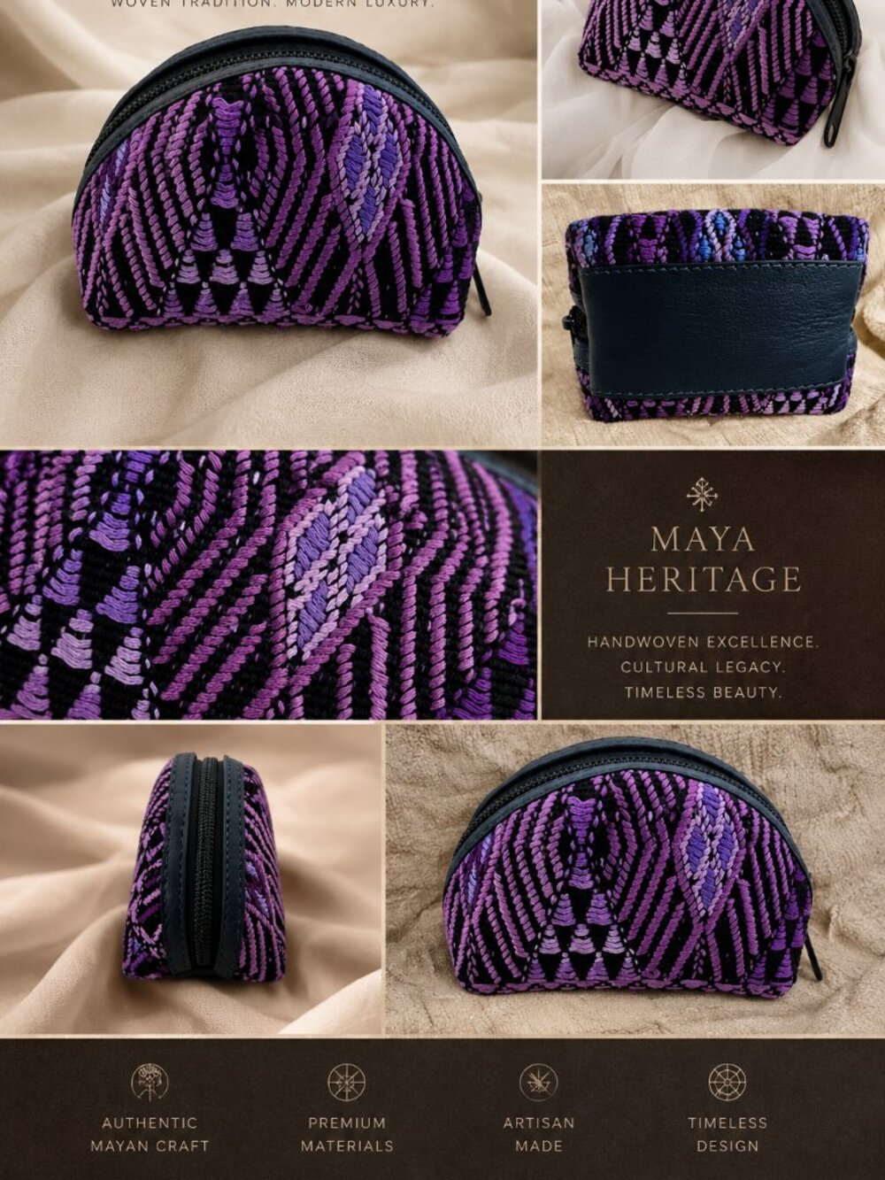 Handcrafted Guatemalan Coin Purse | Maya Textile Zip Pouch